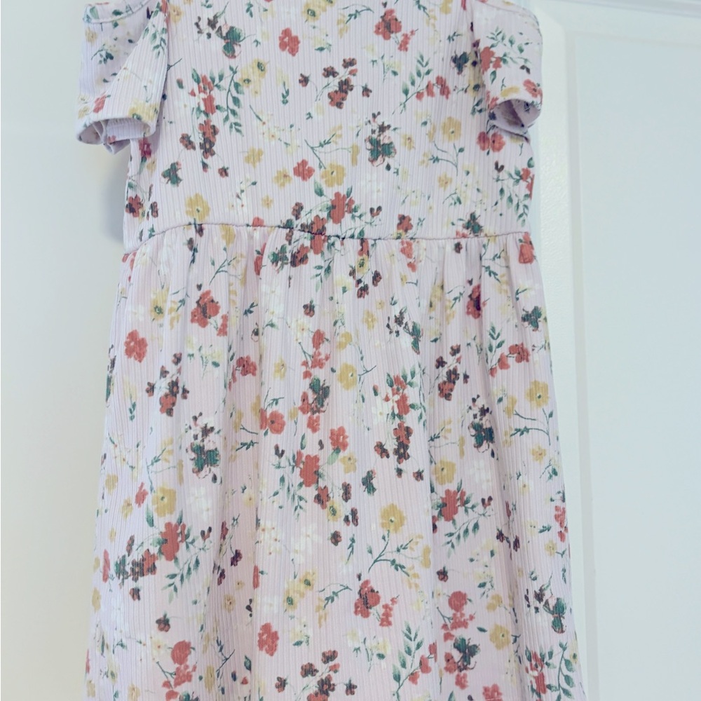 Heartland Arrow girls short sleeve cream floral babydoll top size4 cream/yellow